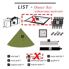 Tentes pyramidale de camping | Ultra-résistant pour cheminée