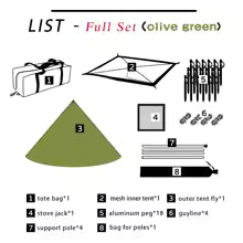 Tentes pyramidale de camping | Ultra-résistant pour cheminée